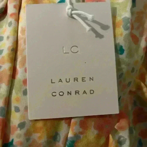 Lauren Conrad Women’s Wrap Dress. New With Tags. Small. Peach, Yellow, Green. - Picture 5 of 7